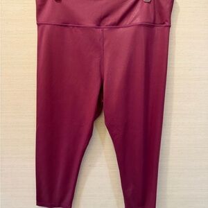 ZYIA High-Waist Leggings in Metallic Cranberry